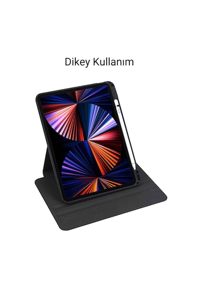 Apple Uyumlu iPad 11 İnç Pro M2 3/4 Nesil 360 Dönebilen Yatay Dikey Stand Özellikli Pino Tablet Kılıfı Kapaklı Kılıf