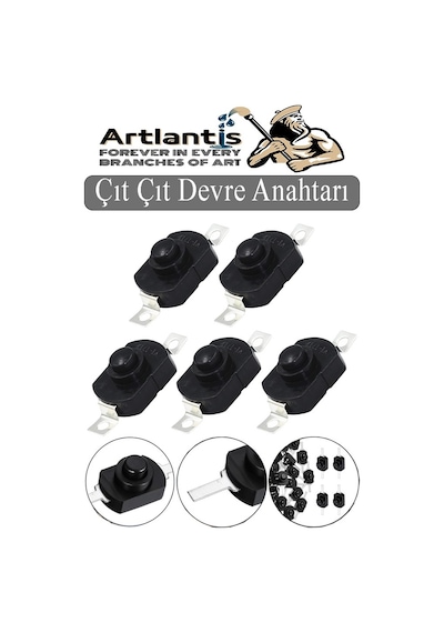 Mini Anahtar Arapuar Çıtçıt Anahtar 5 Adet Siyah Elektrik Devresi İçin Açma Kapama Düğmesi Deney On / Off Siyah Anahtar