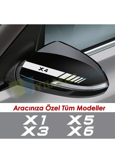 Bmw X1 X2 X3 X4 X5 X6 X7 Yan Ayna Şerit Oto Sticker Etiket 2 Adet 20 X 2 Cm