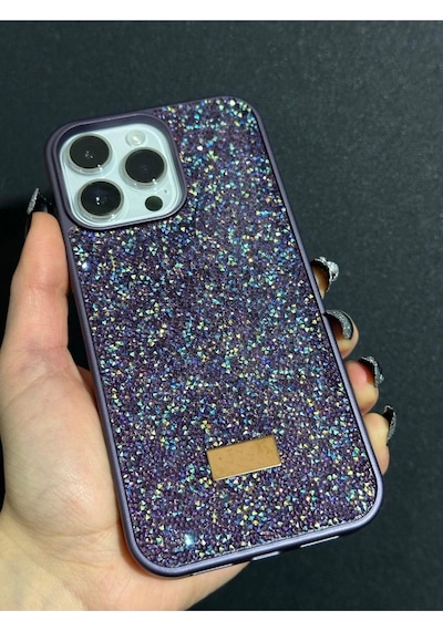 Apple Uyumlu iPhone 14 Pro Max Sw İnce Taşlı Elmas Işıltılı Telefon Kılıfı