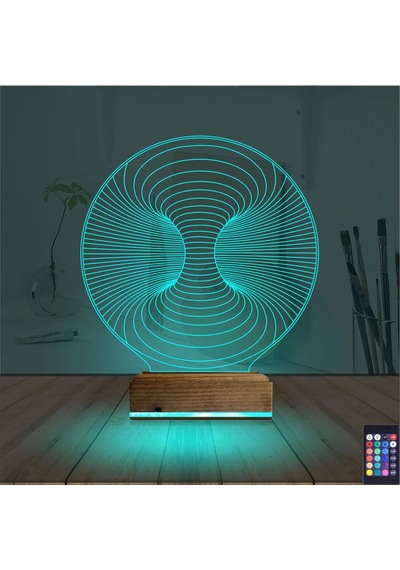 Luvivia Geometrik Dekoratif 3d Lamba - Masa Gece Lambası V11 Şeffaf