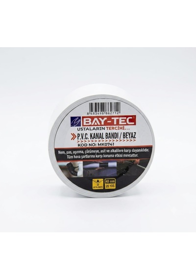 Baytec Beyaz Geniş Elektrik Kanal Bandı Damlama Boru Tamir İzolasyon Bant 48 Mm 20 Yds