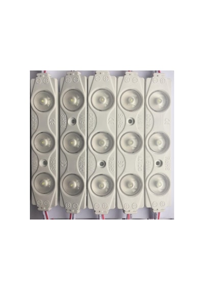 3 Ledli Parmak Led Modül 1.5w 2835 Smd Mercekli Beyaz Kasa,gün Işığı 12v 10 Adet Standart