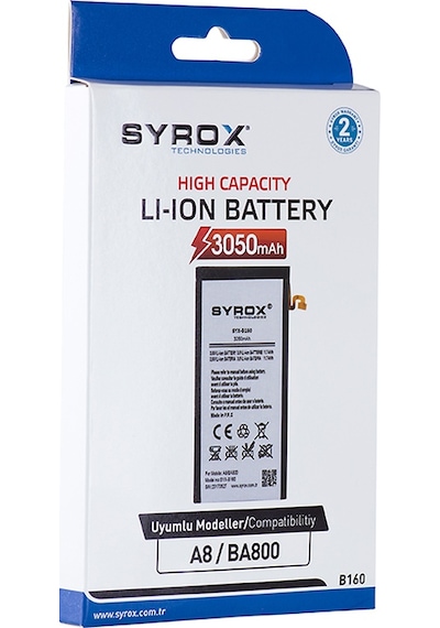 Syrox Samsung Uyumlu Galaxy A8 Ba800 Batarya 3050 Mah B160