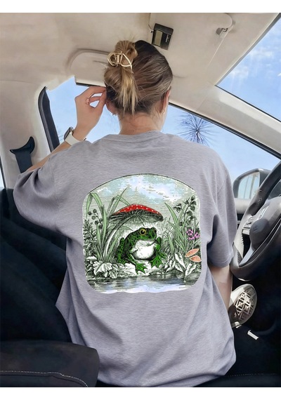 Noıssey Urban Pop Graphic Kadın Tişört Koleksiyonukod 5519 Gri