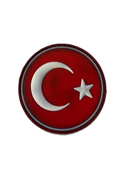 Single Sword Plastik Patch Yuvarlak Bayrak Kırmızı Çok Renkli