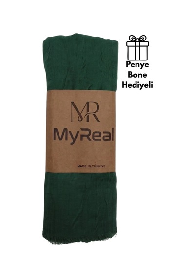Myreal Bambu Kraş Şal Zümrüt Yeşili - Ütü Gerektirmeyen Doğal Doku 90x200 Cm