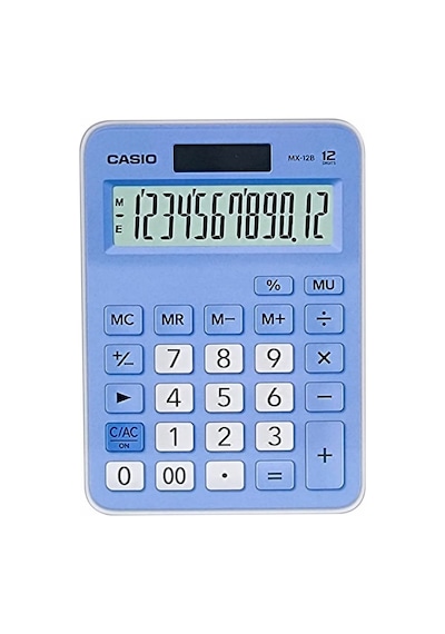 Casio Mx-12b-lb Açık Mavi 12 Hane Masa Üstü Hesap Makinesi
