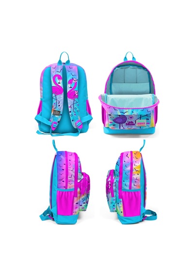 Coral High Mavi Pembe Flamingo İlkokul Sırt Çantası Ve Kalemlik Seti