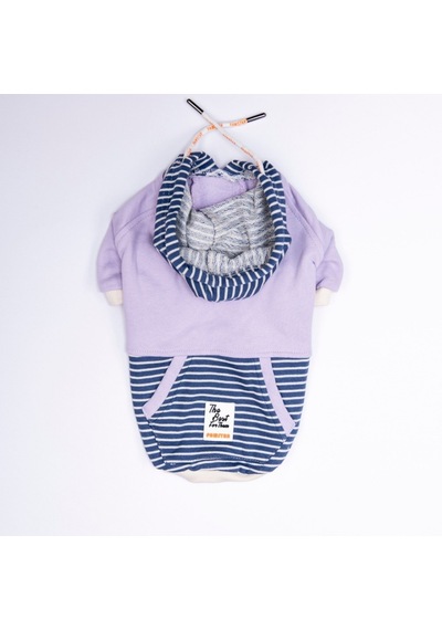 Lila Sera Stripe Köpek Hoodie Köpek Sweat Köpek Kıyafeti Kedi Kıyafeti