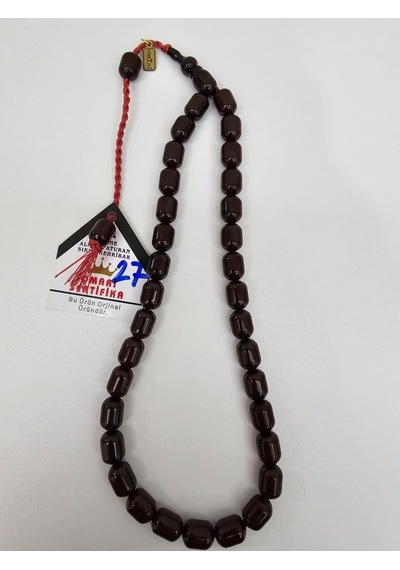 Omari İmzalı Sertifikalı Alman Faturan Sıkma Kehribar Tesbih 13x9 Mm Kapsül Kesim 37652958