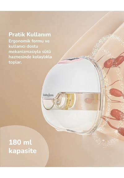 Babyjem Yeni Nesil Led Ekran Ultra Vakumlu Giyilebilir Göğüs & Süt Pompası