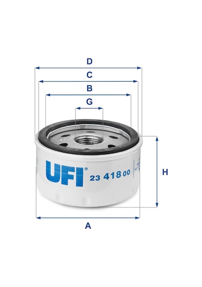 Ufi Yağ Filtresi Alfa Romeo Fiat Ford Lancia Opel Renault Suzuki 23.418.00