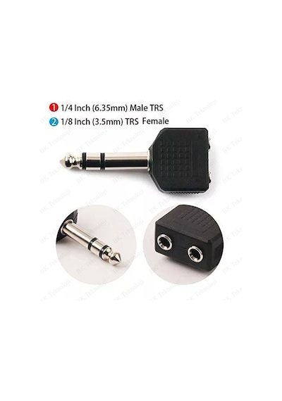 6.35Mm (1/4 Inç) Erkek To 2 X 3.5Mm (1/8 Inç) Dişi Ses Adaptörü