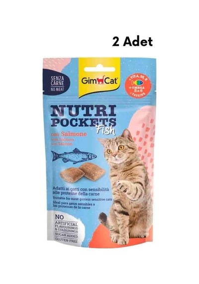 Gimcat Nutri Pockets Somonlu Yetişkin Kedi Ödül Maması 2 x 60 G