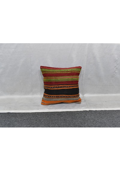 Zehra Abla Halı Yeni El Dokuma Dekoratif Kilim Kırlent Yastık Kılıfı 6750 Çok Renkli