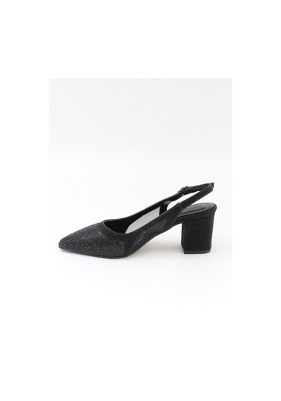 Nesilshoes Nesil Shoes Özma 7025 Siyah Taşlı Kadın Sandalet
