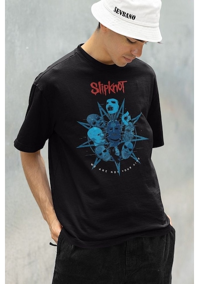 We Are Not Your Kind Slipknot Baskılı Unisex Oversize Rock Metal Siyah