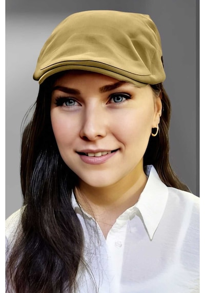 Uniquetrenders Kadın Arkadan Lastikli Kasket Şapka Cappuccino