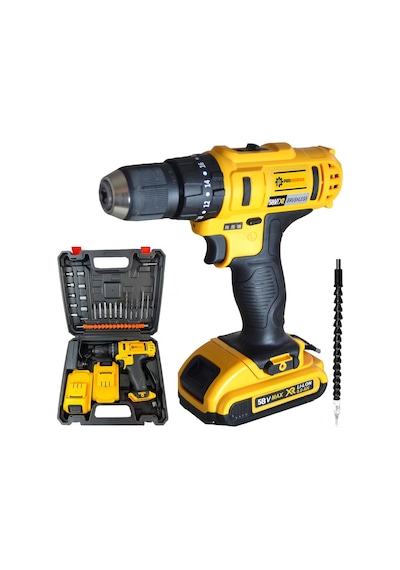 Prohummer Ph196 Darbesiz 24 Parça 58vf Max Şarjlı Vidalama Matkap Seti