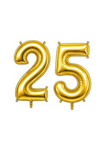 25 Rakam Folyo Balon Altın Rengi 76 Cm