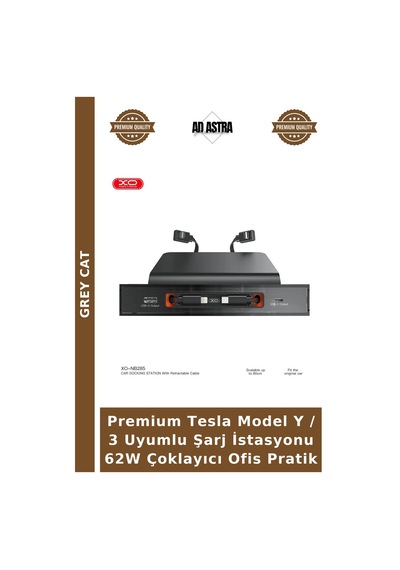 Premium Tesla Model Y / 3 Uyumlu Şarj İstasyonu 62w Çoklayıcı Ofis Pratik