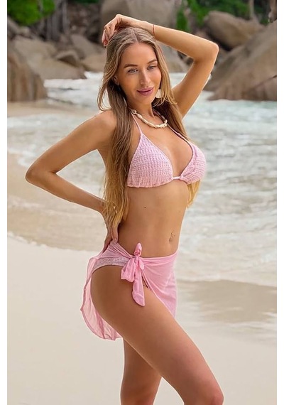 Mary Üçlü Brazilian Bikini Set - Pembe