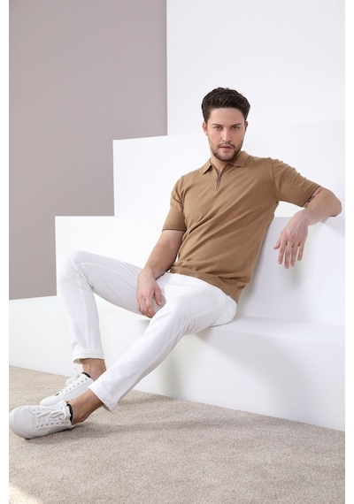 Ferraro Camel Polo Yaka Fermuarlı Erkek Pamuk Triko T-Shirt-Kahverengi (417942840) Kahverengi Ferraro Camel Polo Yaka Fermuarlı Erkek Pamuk Triko T-Shirt-Kahverengi (417942840) Kahverengi