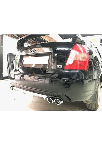 Hyundai Accent Era Gri Difüzör Çiftli Kare Egzoz Görünümlü D Tip Difizör 2006 - 2009