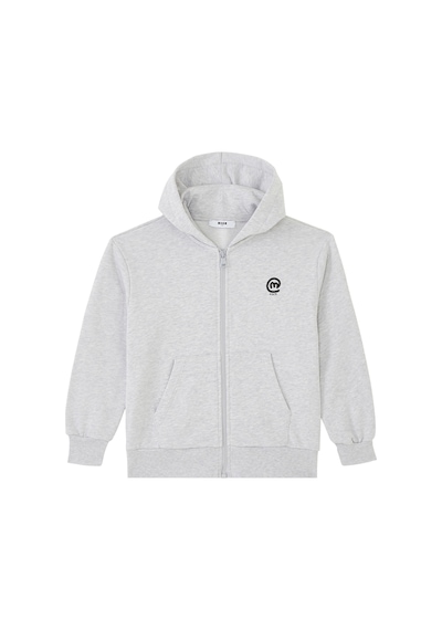 Msgm Çocuklar Için Fermuarlı Kapüşonlu Sweatshirt Gri
