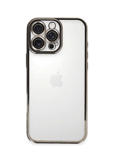 Apple iPhone Uyumlu  Uyumlu 16 Pro Max Kılıf Razer Lensli Silikon - Titanyum Gri
