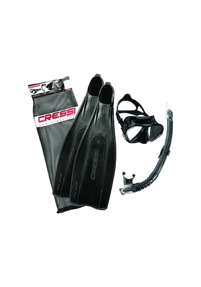 Cressi Pro Star Palet Maske Şnorkel Seti Black - No:39-40