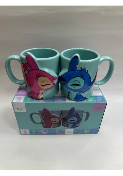Öpüşen Stitch 2li Kupa Bardak Elx38543-6c014