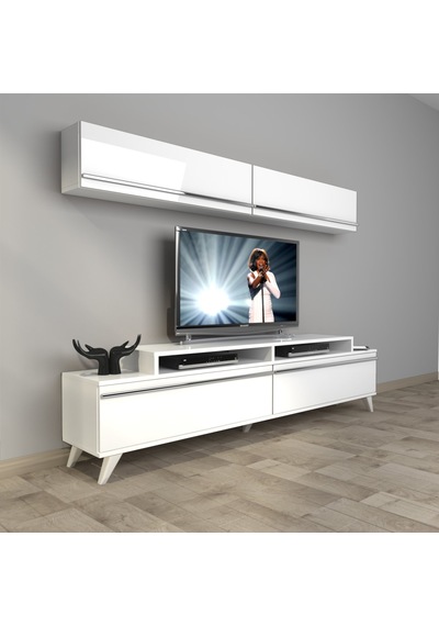 Decoraktiv Ekoflex 5 Mdf Retro Tv Ünitesi Tv Sehpası Beyaz