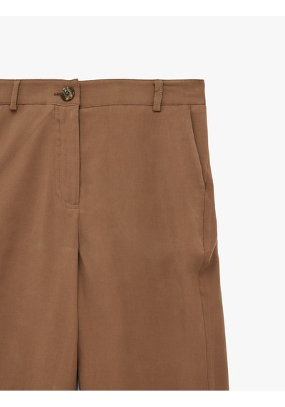 Koton Viskon Cupro Kumaş Beli Lastikli Cepli Düz Bol Paça Pantolon Kahverengi 6sak40141ew Kahve Koton Viskon Cupro Kumaş Beli Lastikli Cepli Düz Bol Paça Pantolon Kahverengi 6sak40141ew Kahve