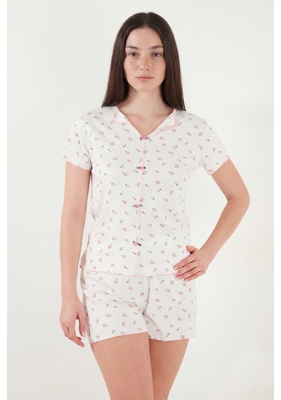 Lela Bayan Pijama Takımı 65770837 Pembe-beyaz
