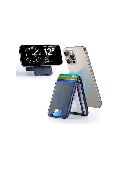 Halolock Vegan Leather Wallet Stand 5 Kartlık , Dark Blue Lacivert