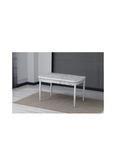 Carara Mdf 80 X 130 Açılabilir Mutfak Masası Beyaz Beyaz Carara Mdf 80 X 130 Açılabilir Mutfak Masası Beyaz Beyaz