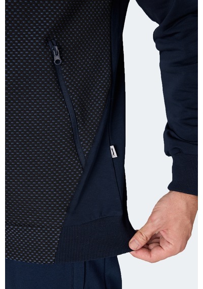 Slazenger Flame Erkek Kapüşonlu Cepli Lacivert Sweatshirt Lacivert