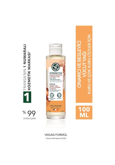 Çok Kuru Ciltler İçin Kalıcı Onarıcı Ve Besleyici Vücut Yağı 100 Ml