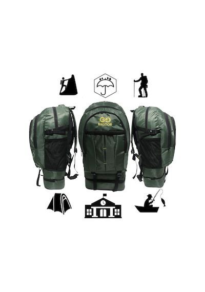 Baggor Siyah 90 L Outdoor Sırt Çantası Siyah