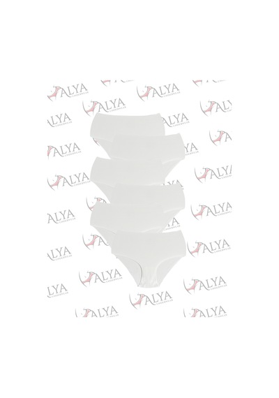 Alya Underwear Kadın Dikişsiz Külot Lazer Kesim Yüksek Bel İz Yapmayan Büyük Beden Hayalet Külot İzbırakmaz 6'lı Paket Ekru