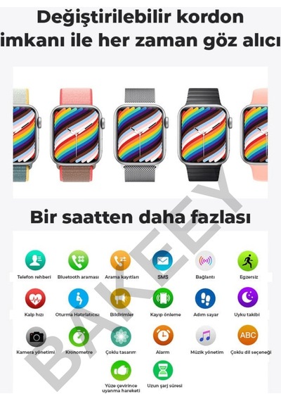 Bakeey Watch 7 Titanyum Kasa BluetoothluApple Android Uyumlu Akıllı   Saat