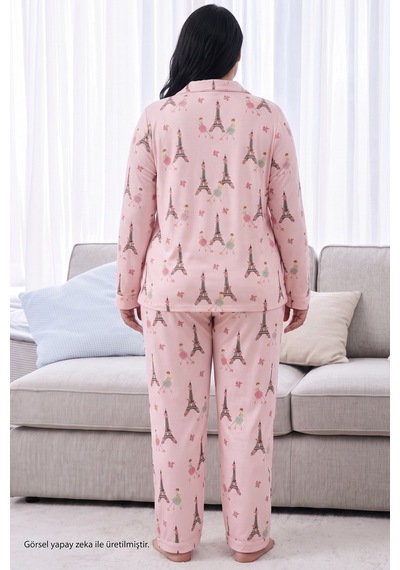 Siyah İnci Pembe Desenli Termal Kumaşlı Ultra Soft Yumuşak Büyük Beden Battal Boy Düğmeli Örme Pijama Takımı 26226532 Siyah İnci Pembe Desenli Termal Kumaşlı Ultra Soft Yumuşak Büyük Beden Battal Boy Düğmeli Örme Pijama Takımı 26226532