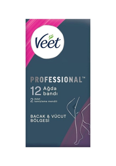 Veet Professional Ağda Bandı 12'li Normal - Mükemmel Pürüzlük İçin 3'li Ekonomik Paket - 3 Adet Tarı
