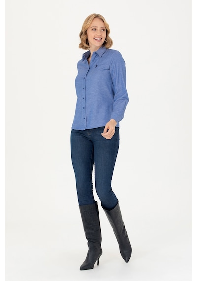 U.s. Polo Assn. Kadın Saks Gömlek Basic 50277630-vr045 Saks Mavisi Saks