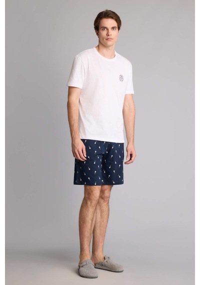 Defacto Regular Fıt Kısa Kollu 2li Pijama Takım H5764ax26spwt34 Beyaz-wt34
