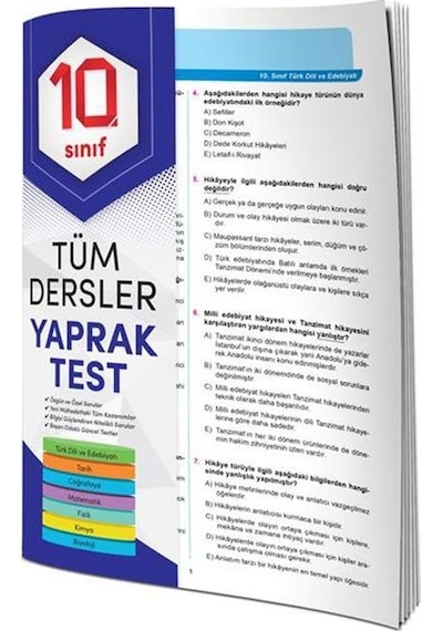 10.Sınıf Tüm Dersler Yaprak Test 4 Element Yayınları