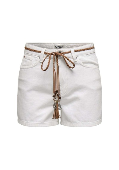 Only Onlkelly % 100 Pamuk Regular Fit Yüksek Bel Kot Short Bayan Short 15221469 Ekru