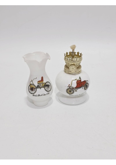 Antika Porselen Gaz Lambası 001 Beyaz